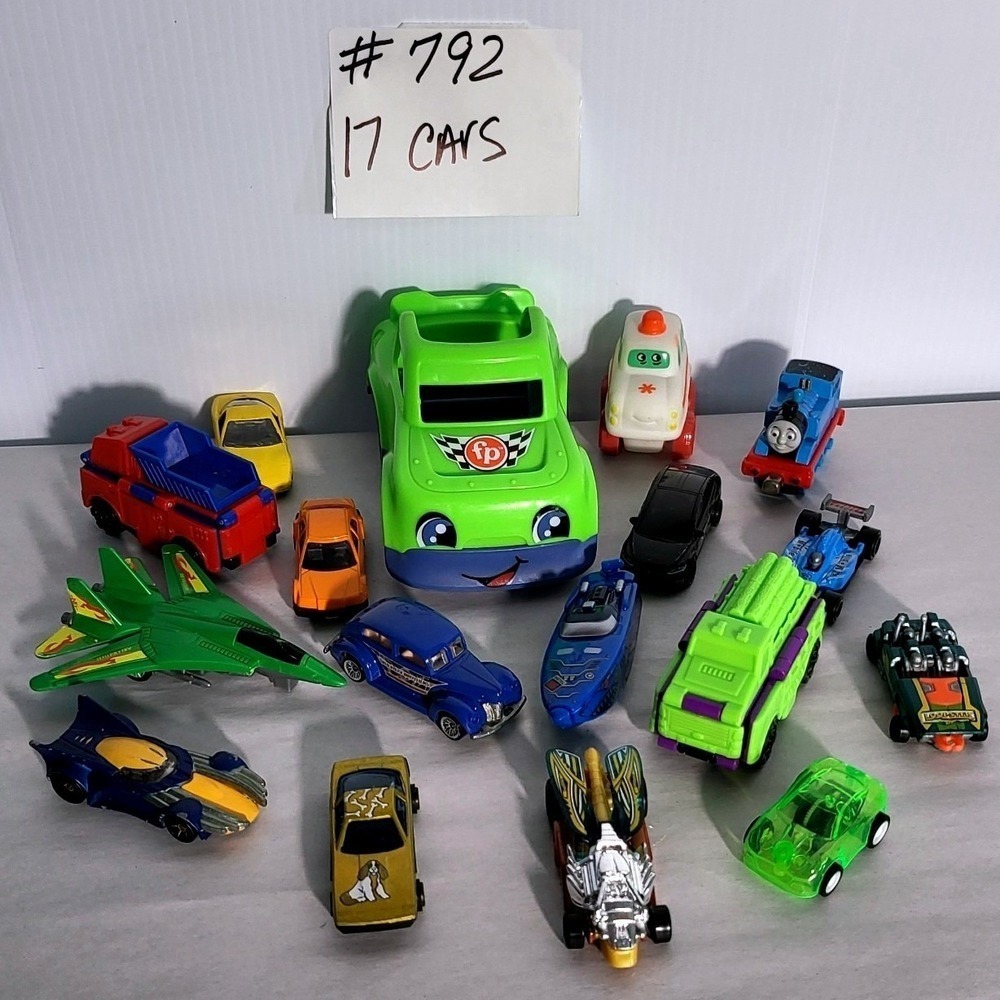Lot of 17‎ Toy Cars and Vehicles Including Fisher Price, Thomas the Tank Engine